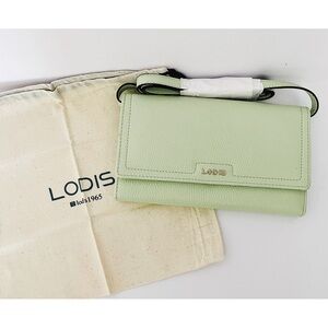 LODIS Texas Small Leather Traveller Crossbody in Pear